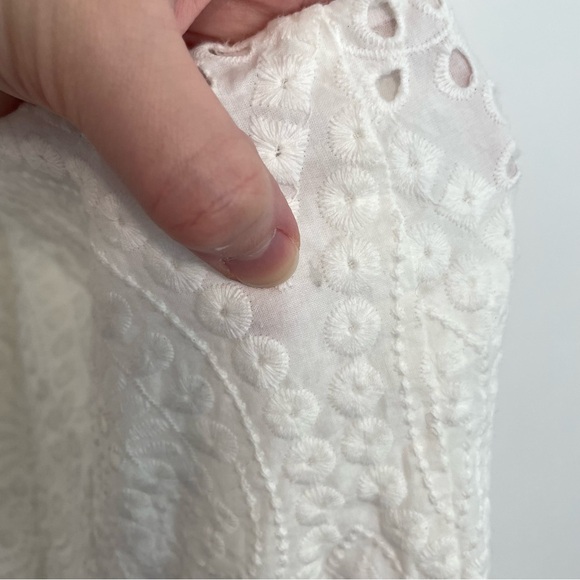 NEW NWT TRINA TRINA TURK Scallop Hem Eyelet Cropped Jumpsuit Cream Ivory ?? Boho - Picture 15 of 16